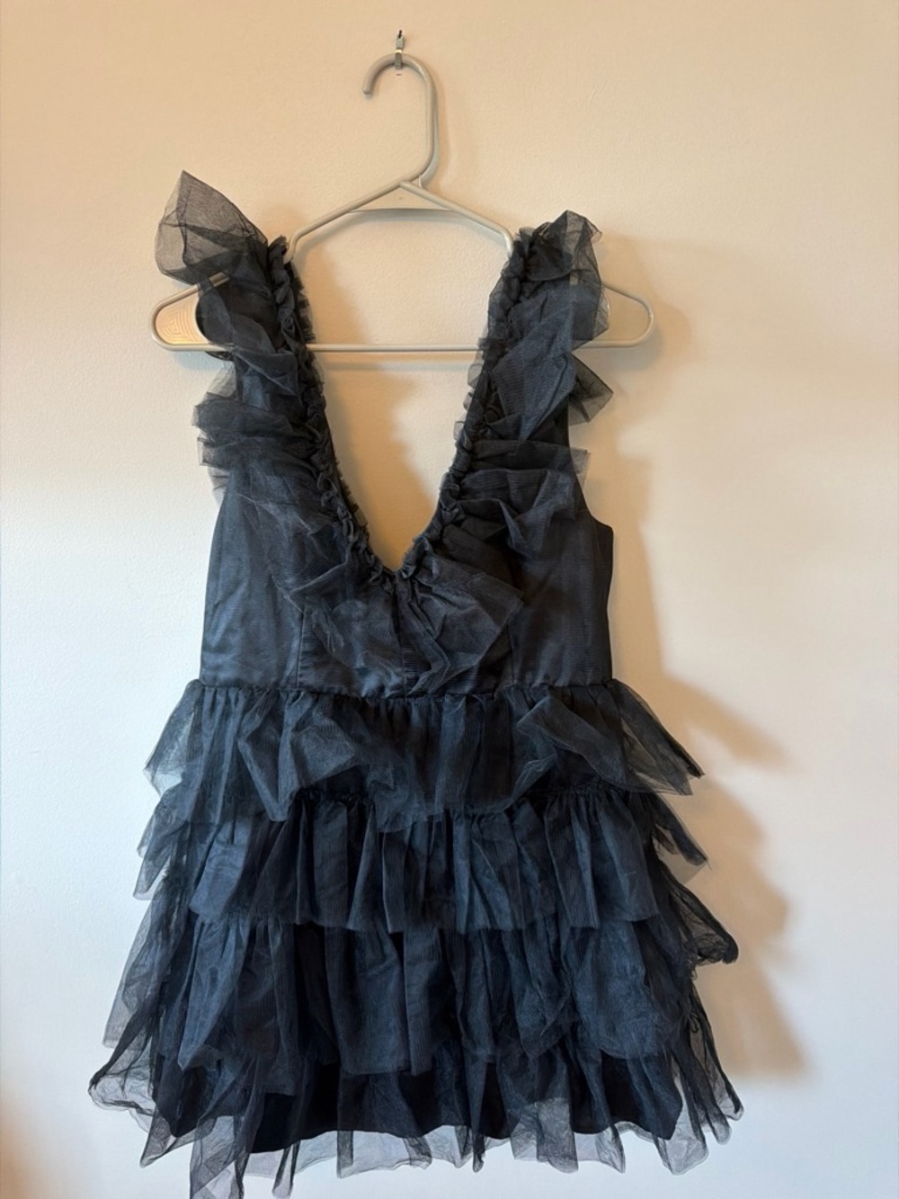 Lulu's Black Ruffled Tulle Slip